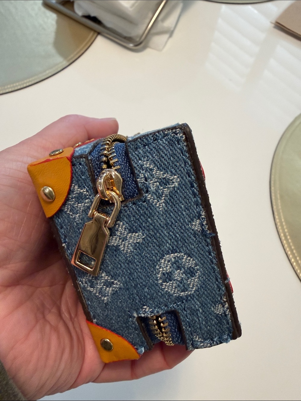 Brand New Designer Inspired Mini Suitcase - Denim & Black - Picture 4 of 8